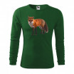 Lovecké bavlněné tričko s potiskem lišky s dlouhým rukávem