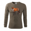 Lovecké bavlněné tričko s potiskem lišky s dlouhým rukávem