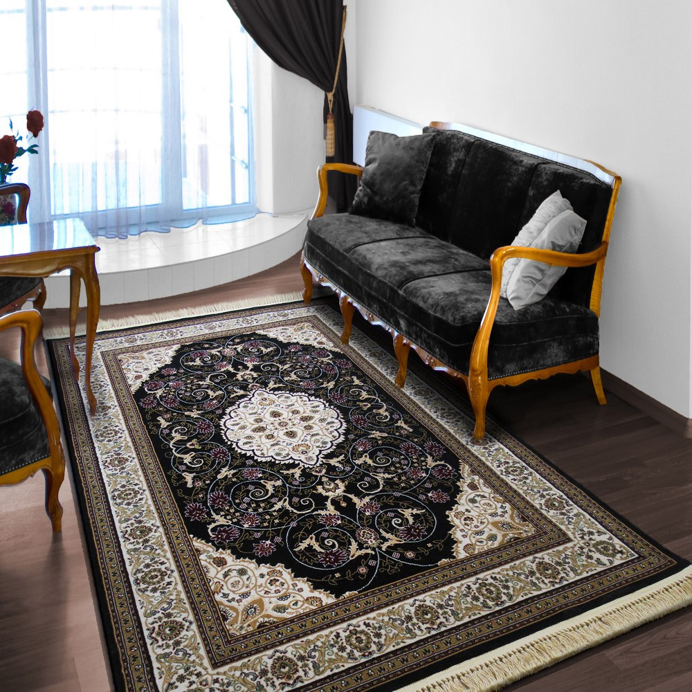 Kvalitní vintage koberec v černé barvě