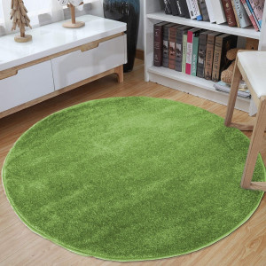 Kulatý koberec zelené barvy