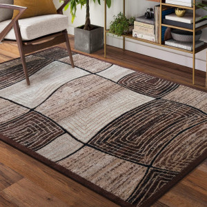 Hnědý koberec do obýváku v moderním stylu