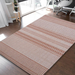 Stylový oboustranný koberec v teplé oranžové barvě