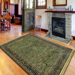 Vintage koberec s drobným vzorem zelený