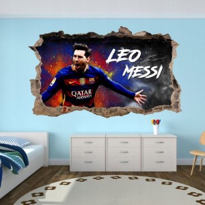 Nálepka na zeď 3D Lionel Messi 47 x 77 cm