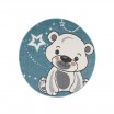 Modrý dětský kulatý koberec roztomilý medvídek