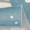 Kouzelný modrý koberec do dětského pokoje spící měsíc
