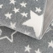 Originální šedý dětský koberec STARS