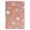 Růžový koberec do dětského pokoje STARS