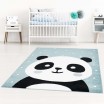 Modrý dětský koberec pro chlapce rozkošná panda