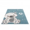 Modrý dětský koberec na hraní roztomilý medvídek