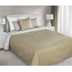Přehozy na manželskou postel oboustranné béžové barvy s bílými malými tečkami