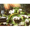 Zelené ložní povlečení s pandami