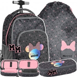 Tříčásťová školní taška na kolečkách Mickey Mouse