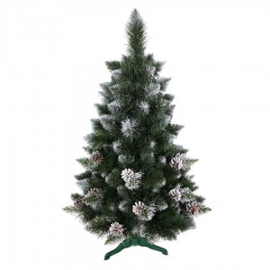 Nádherný jemně zasněžený umělý vánoční stromek borovice se šiškami 150 cm
