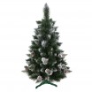Nádherný jemně zasněžený umělý vánoční stromek borovice se šiškami 150 cm
