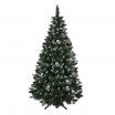 Luxusní a pohádková zasněžená vánoční borovice s dekorací koblih 220 cm