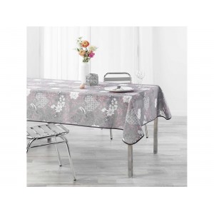 Praktický šedý obrs s nádherným jemným vzorem růžové barvy 150 x 240 cm