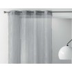 Moderní světle šedá vzdušná záclona se stříbrným motivem 140 x 240 cm