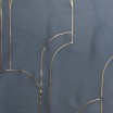 Elegantní tmavě modrá záclona se zlatým geometrickým vzorem 140 x 240 cm