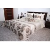 Luxusní krémově béžový přehoz na manželskou postel s motivem květin