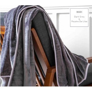 Tmavošedé francouzské hřejivé deky se světle šedým lemováním 125x150 cm