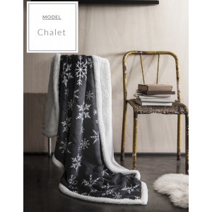 Kojenecká deka ve francouzském stylu tmavě šedé barvy s vločkami 125x150 cm