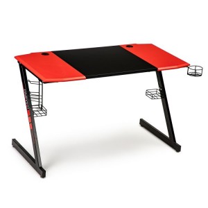 Počítačový herní stolek v červeno černé kombinaci