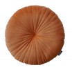 Sametový kulatý polštář v krásné měděné barvě 45 cm