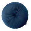 Tmavě modrý dekorační kulatý polštář 45 cm