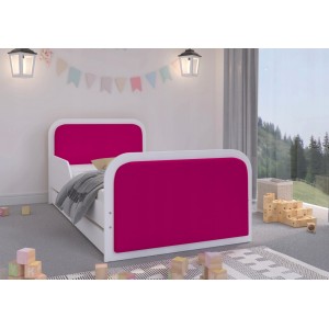 Elegantní dětská postel 160 x 80 cm pro dívky s růžovým čalouněním