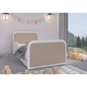 Kvalitně zpracovaná dětská postel 160 x 80 cm s béžovým čalouněním