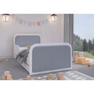 Univerzální dětská postel s šedým čalouněním 160 x 80 cm