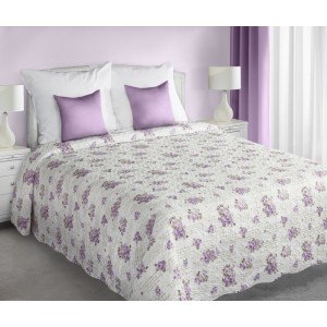 Květinové bílé přehozy a deky oboustranné na postel