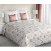 Luxusní bílé oboustranné přehozy s růžovými růžemi přes postel
