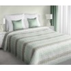 Deky na postel oboustranné bílé barvy s mátově šedými pruhy