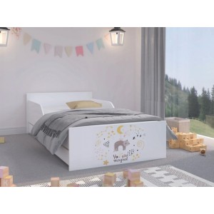 Kouzelná dětská postel 160 x 80 cm se spící kočkou a souhvězdími