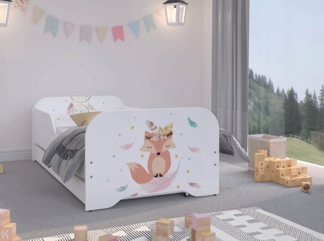 Úchvatná dětská postel 160 x 80 cm s rozkošnou liškou