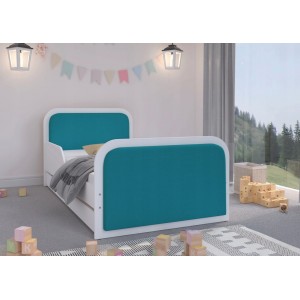 Nádherná dětská postel 180 x 90 cm s modrým čalouněním