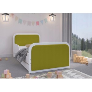 Nádherná dětská postel 180 x 90 cm s kvalitním čalouněním v zelené barvě