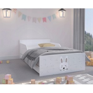 Nádherná dětská postel s vousatým zajíčkem 180 x 90 cm