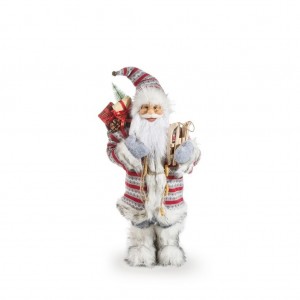 Vánoční dekorační figurka usměvavého Santa Clause se sáňkami 61 cm