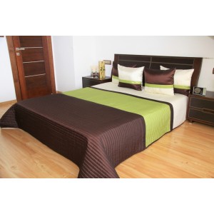 Luxusní přehozy na postel v zeleno hnědé barvě