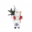 Krásná vánoční figurka santa Clause s batohem a lyžemi 30 cm