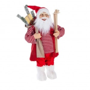 Krásná červená vánoční figurka usměvavého Santa Clause 60 cm