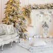 Vánoční dekorační béžová holínky s aplikací sněhuláka