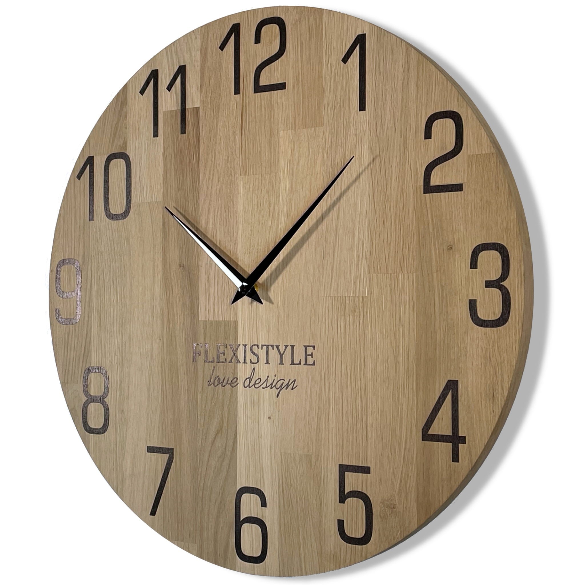 Luxusní dřevěné hodiny v barvě dub 30 cm
