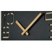 Designové nástěné hodiny v kombinaci dřeva a černé barvy 40 cm