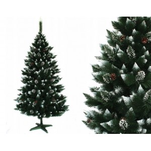 Luxusní vánoční stromeček s bílými konci a šiškami 150 cm