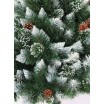 Luxusní jemně zasněžená umělá vánoční borovice se šiškami na pařezu 180 cm