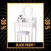 BLACK FRIDAY Kvalitní toaletní stolek s otáčecím zrcadlem a židličkou